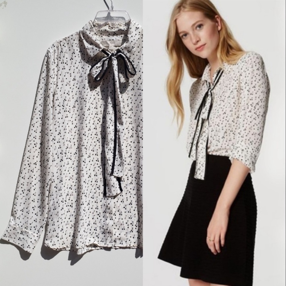 🎉HP🎉 LOFT Cherry Button-Up Blouse